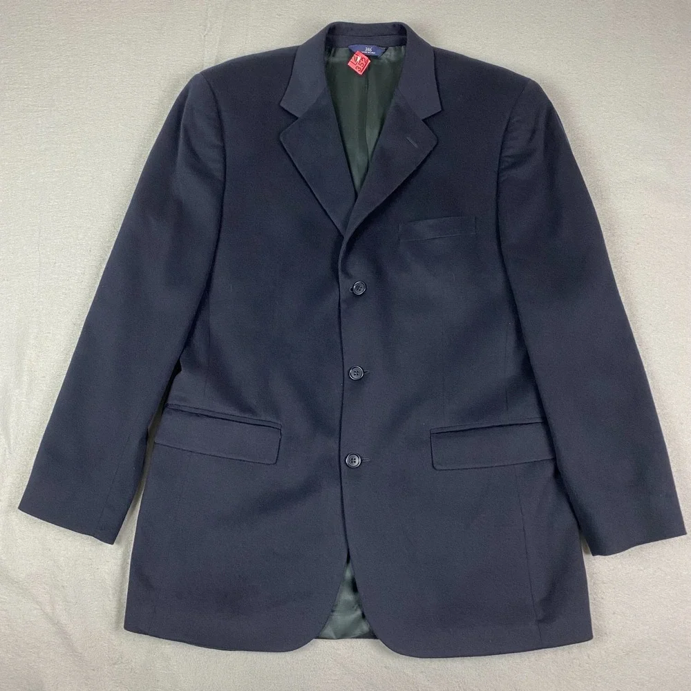 Brooks Brothers 346 Cashmere Blazer Mens 42L Navy Sport Coat Jacket 3 button